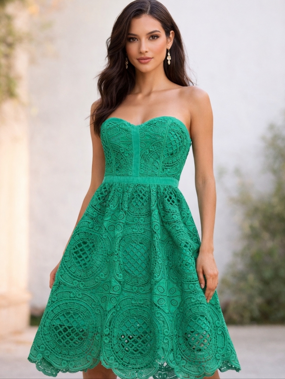 Green lace Eyelet Boutique Dress